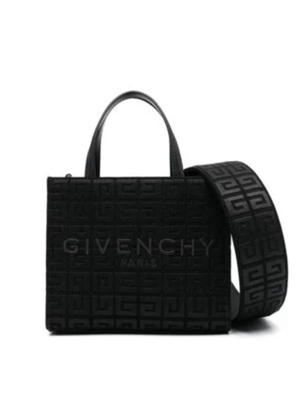 Givenchy Black Embossed Logo Messenger Bag with Wide Strap